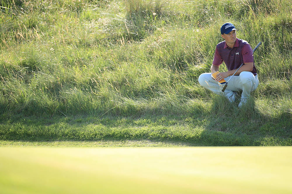 Jordan Spieth on his haunches